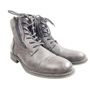Sonoma Mens Size 11 Gray Lace-Up Cap Toe Fashion Boots